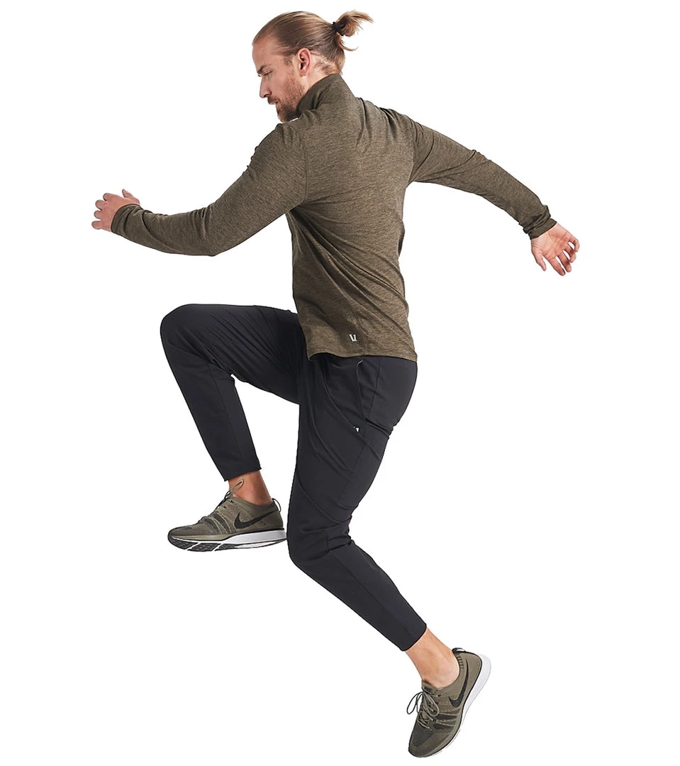 Vuori Men's Ease Performance Yoga 1/2 Zip Evergreen Heather CLOTHING 7 Vuori Men's Ease Performance Yoga 1/2 Zip Evergreen Heather CLOTHING