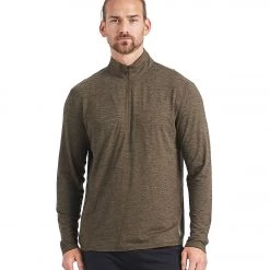 Vuori Men's Ease Performance Yoga 1/2 Zip Evergreen Heather CLOTHING 15 Vuori Men's Ease Performance Yoga 1/2 Zip Evergreen Heather CLOTHING