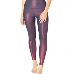 Beyond Yoga Spot On High Waisted 7/8 Yoga Leggings Nocturnal Navy/Team Burgundy Spot On CLOTHING