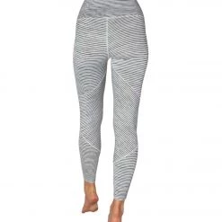 Beyond Yoga Out Of Line High Waisted Long Leggings White Heather Surf Stripe