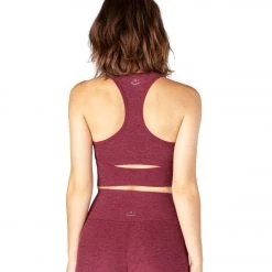 Beyond Yoga Spacedye Slip Open Cropped Yoga Tank Team Burgundy/Bold Burgundy