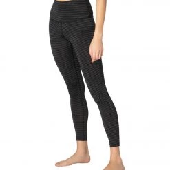 Beyond Yoga Surf Stripe High Waisted 7/8 Yoga Leggings Black Heather Surf Stripe