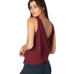 CLOTHING Beyond Yoga Reverse Direction Lightweight Yoga Tank Team Burgundy/Bold Burgundy