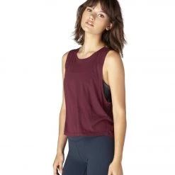 Beyond Yoga Aquarius Twisted Yoga Tank Team Burgundy
