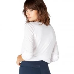 Beyond Yoga Back Out Reversible Cropped Yoga Pullover White