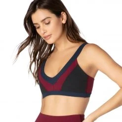 Beyond Yoga True Colorblock Yoga Sports Bra Jet Black