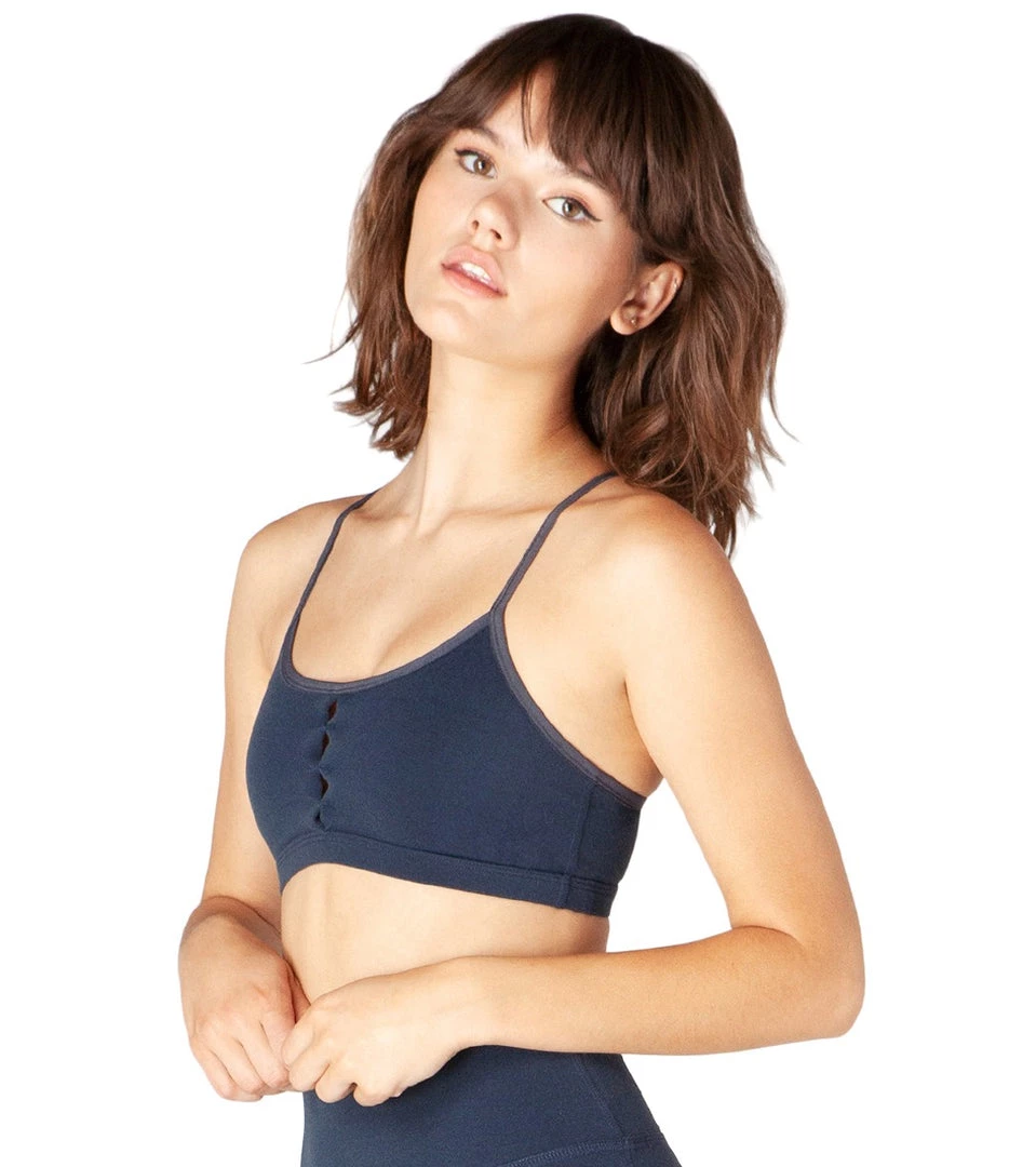 Beyond Yoga Peek Through Yoga Sports Bra Nocturnal Navy Heather CLOTHING 4 Beyond Yoga Peek Through Yoga Sports Bra Nocturnal Navy Heather CLOTHING