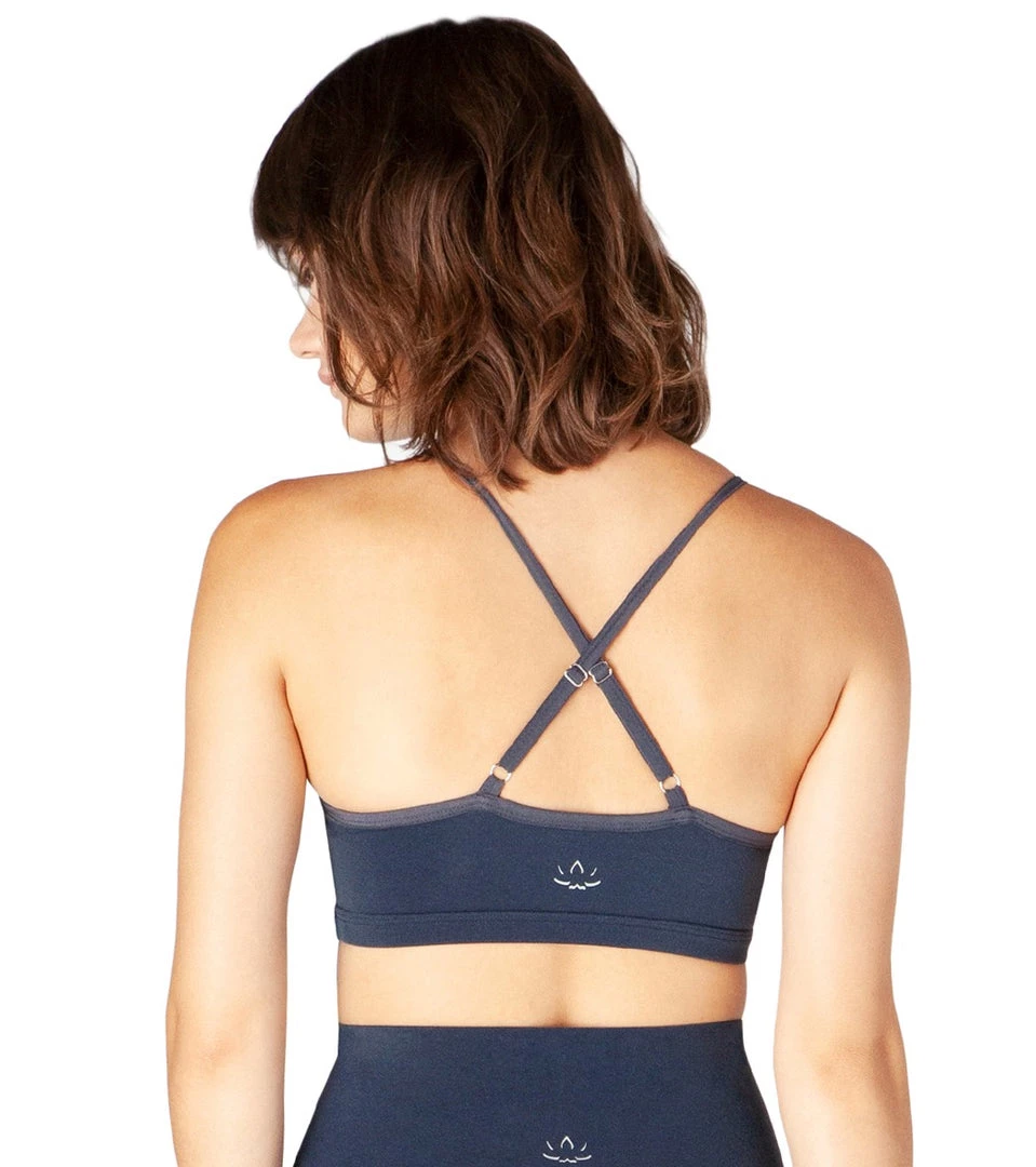 Beyond Yoga Peek Through Yoga Sports Bra Nocturnal Navy Heather CLOTHING 6 Beyond Yoga Peek Through Yoga Sports Bra Nocturnal Navy Heather CLOTHING