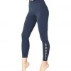 Beyond Yoga Peek Through High Waisted 7/8 Yoga Leggings Nocturnal Navy Heather