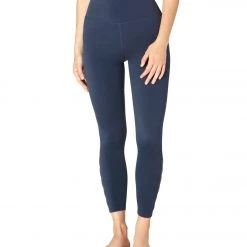 Beyond Yoga Peek Through High Waisted 7/8 Yoga Leggings Nocturnal Navy Heather