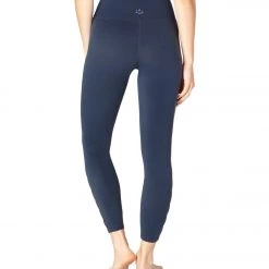 Beyond Yoga Peek Through High Waisted 7/8 Yoga Leggings Nocturnal Navy Heather