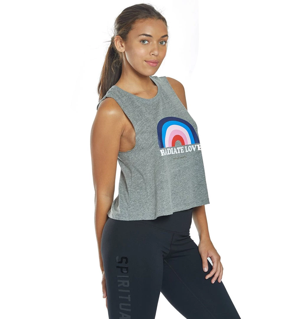 Spiritual Gangster Radiate Crop Tank Medium Heather Grey CLOTHING 4 Spiritual Gangster Radiate Crop Tank Medium Heather Grey CLOTHING