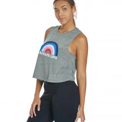 Spiritual Gangster Radiate Crop Tank Medium Heather Grey CLOTHING 13 Spiritual Gangster Radiate Crop Tank Medium Heather Grey CLOTHING