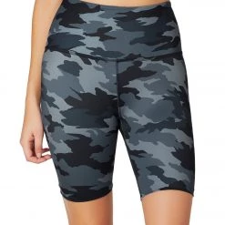 Beyond Yoga Lux High Waisted Biker Shorts Navy Camo CLOTHING