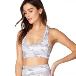 Beyond Yoga Olympus Work It Out Yoga Sports Bra Gray Camo
