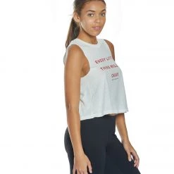 Spiritual Gangster Okay Crop Tank Stone