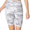 Beyond Yoga Olympus High Waisted Biker Shorts Gray Camo