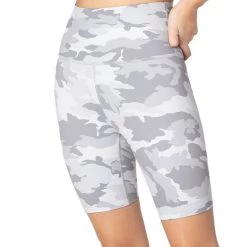 Beyond Yoga Olympus High Waisted Biker Shorts Gray Camo