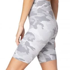 Beyond Yoga Olympus High Waisted Biker Shorts Gray Camo
