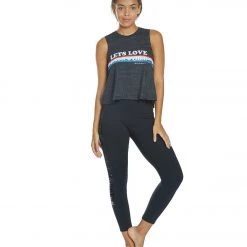 Spiritual Gangster Lets Love Crop Tank Vintage Black CLOTHING 12 Spiritual Gangster Lets Love Crop Tank Vintage Black CLOTHING