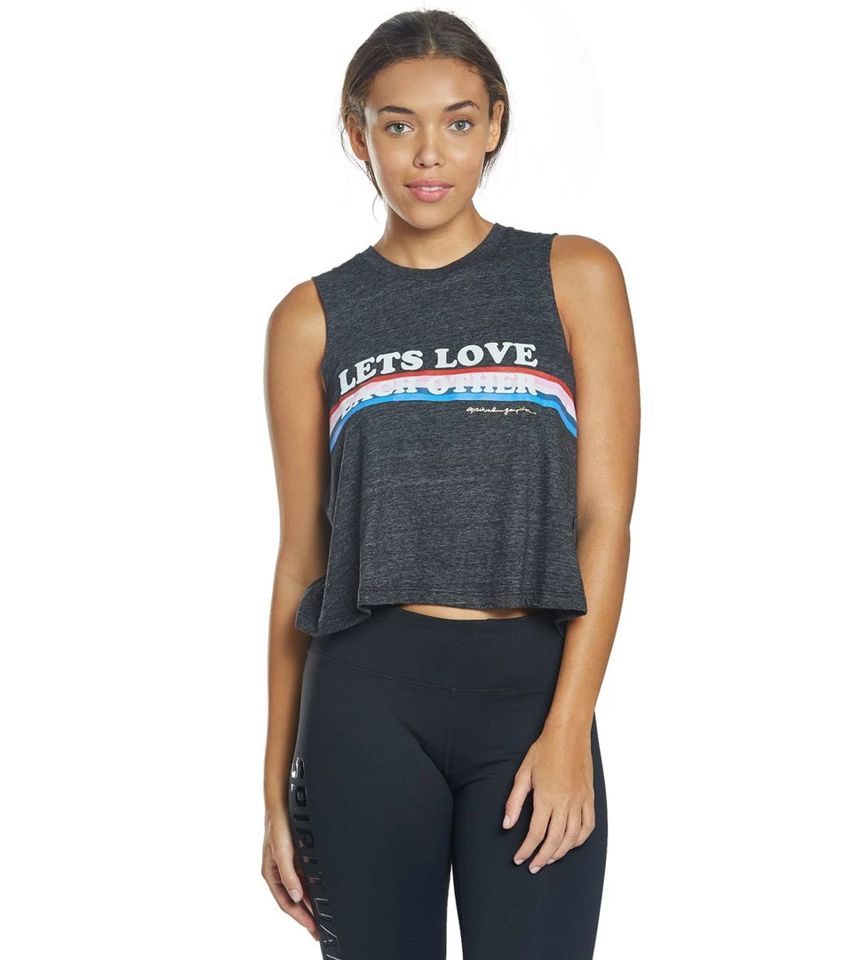 Spiritual Gangster Lets Love Crop Tank Vintage Black CLOTHING 9 Spiritual Gangster Lets Love Crop Tank Vintage Black CLOTHING