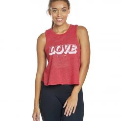 CLOTHING Spiritual Gangster Love Crop Tank Crimson