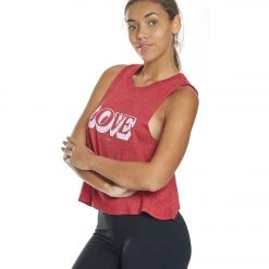 CLOTHING Spiritual Gangster Love Crop Tank Crimson