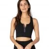 Beyond Yoga Zip By Boulevard Cropped Yoga Tank CLOTHING