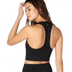 Beyond Yoga Zip By Boulevard Cropped Yoga Tank Black