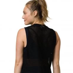 Onzie Edge Yoga Tank Black Stripe Mesh CLOTHING