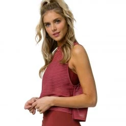 Onzie Edge Yoga Tank Warm Pinecone Stripe Mesh 9 Onzie Edge Yoga Tank Warm Pinecone Stripe Mesh