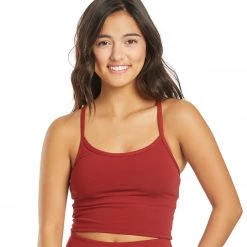 Everyday Yoga Unity Solid Crop Tank Auburn Red