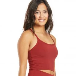 Everyday Yoga Unity Solid Crop Tank Auburn Red