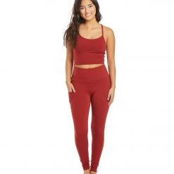 Everyday Yoga Unity Solid Crop Tank Auburn Red