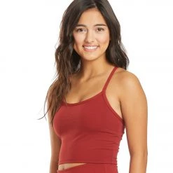 Everyday Yoga Unity Solid Crop Tank Auburn Red