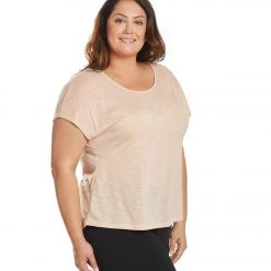 CLOTHING Marika Plus Size Nadine Yoga Tee Evening Sand 10 CLOTHING Marika Plus Size Nadine Yoga Tee Evening Sand