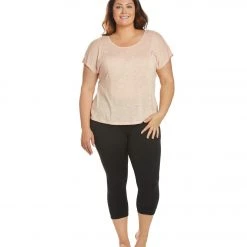 CLOTHING Marika Plus Size Nadine Yoga Tee Evening Sand 12 CLOTHING Marika Plus Size Nadine Yoga Tee Evening Sand