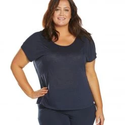 CLOTHING Marika Plus Size Nadine Yoga Tee Navy Blazer