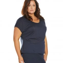 CLOTHING Marika Plus Size Nadine Yoga Tee Navy Blazer