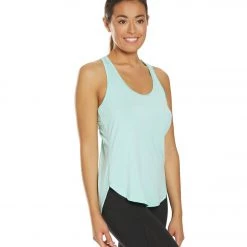 Marika Getaway Singlet Yoga Tank Top Heather Aruba Blue CLOTHING