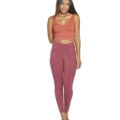 Free People Hybrid Yoga Leggings Dark Pink