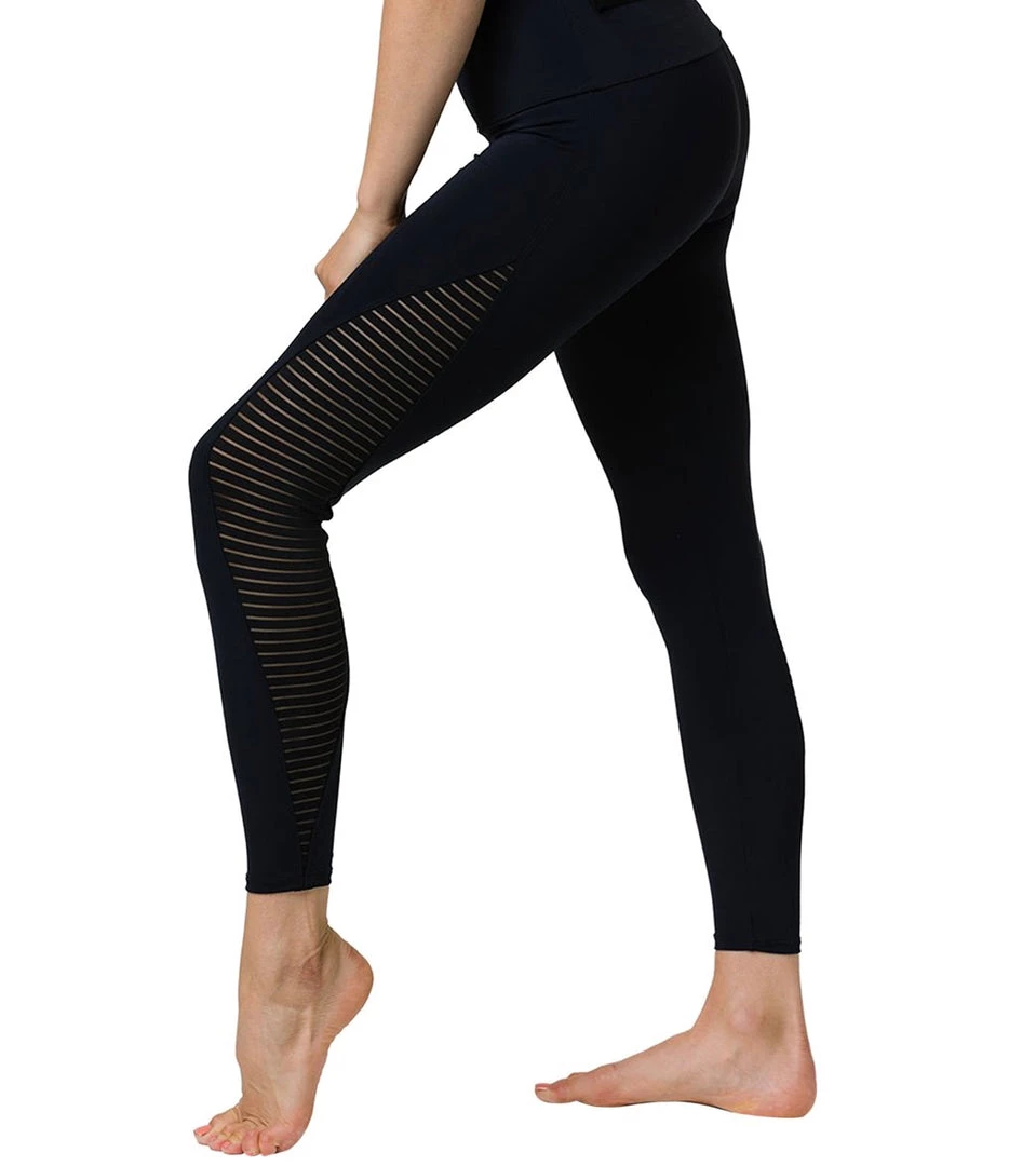 Onzie Shape Mesh 7/8 Yoga Leggings Stripe Mesh CLOTHING 3 Onzie Shape Mesh 7/8 Yoga Leggings Stripe Mesh CLOTHING