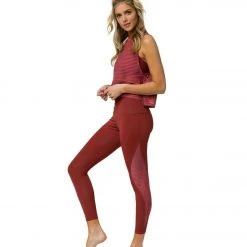 CLOTHING Onzie Shape Mesh 7/8 Yoga Leggings Warm Pinecone Stripe Mesh