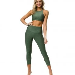 Onzie Camo Jacquard 7/8 Yoga Leggings Olive Twist Camo CLOTHING