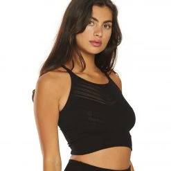 CLOTHING Free People Movement Gone Adrift Seamless Yoga Crop Top Black