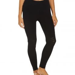Free People Gone Adrift Seamless Yoga Leggings Black CLOTHING
