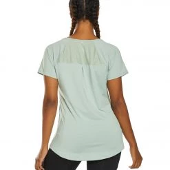 Marika Huntington Short Sleeve Yoga Tee Aqua Gray CLOTHING 11 Marika Huntington Short Sleeve Yoga Tee Aqua Gray CLOTHING