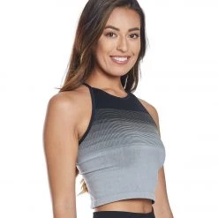 NUX Faded Seamless Yoga Crop Top Black CLOTHING