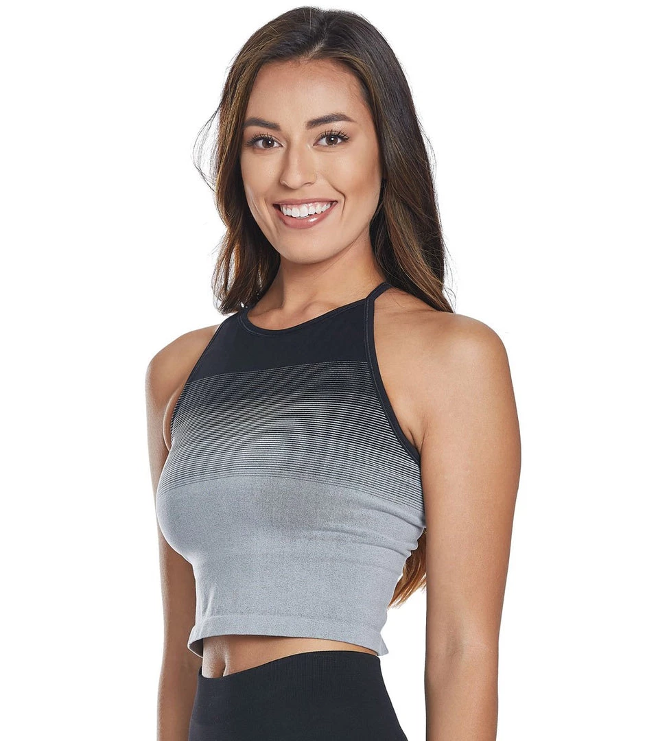 NUX Faded Seamless Yoga Crop Top Black CLOTHING 7 NUX Faded Seamless Yoga Crop Top Black CLOTHING