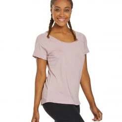 CLOTHING Marika Huntington Short Sleeve Yoga Tee Mauve Shadows